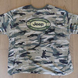 Jeep The Unstoppable Legend Authentic Workwear Green Camo XLarge T-Shirt